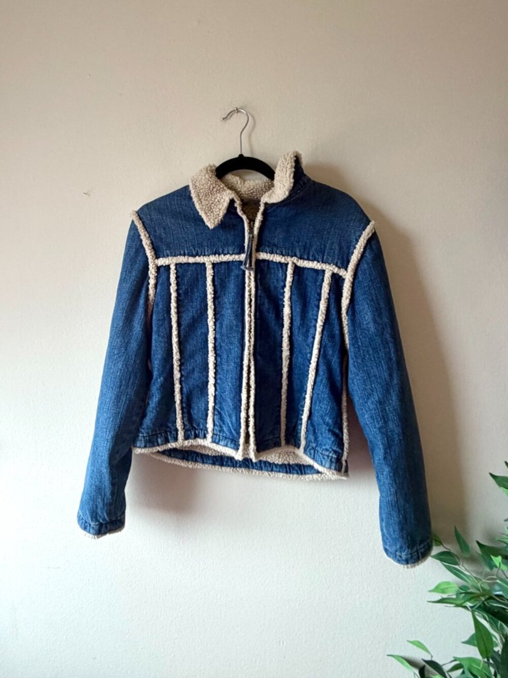 Vintage western denim sherpa jacket by wrangler retro cozy - Picture 5 of 8